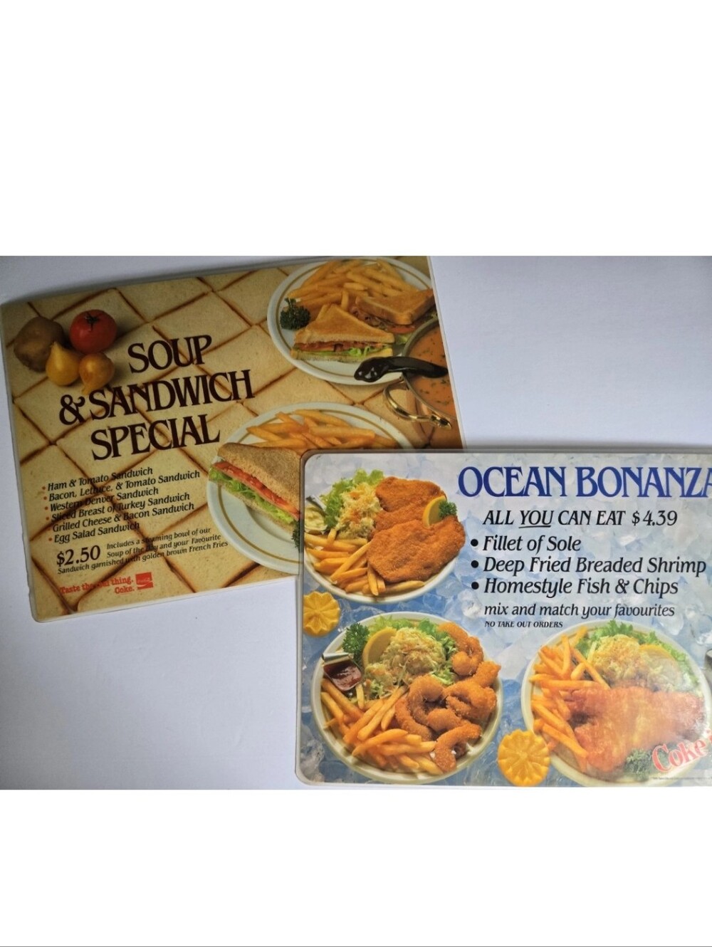 Bonanza Restaurant Placemats Vintage Pair